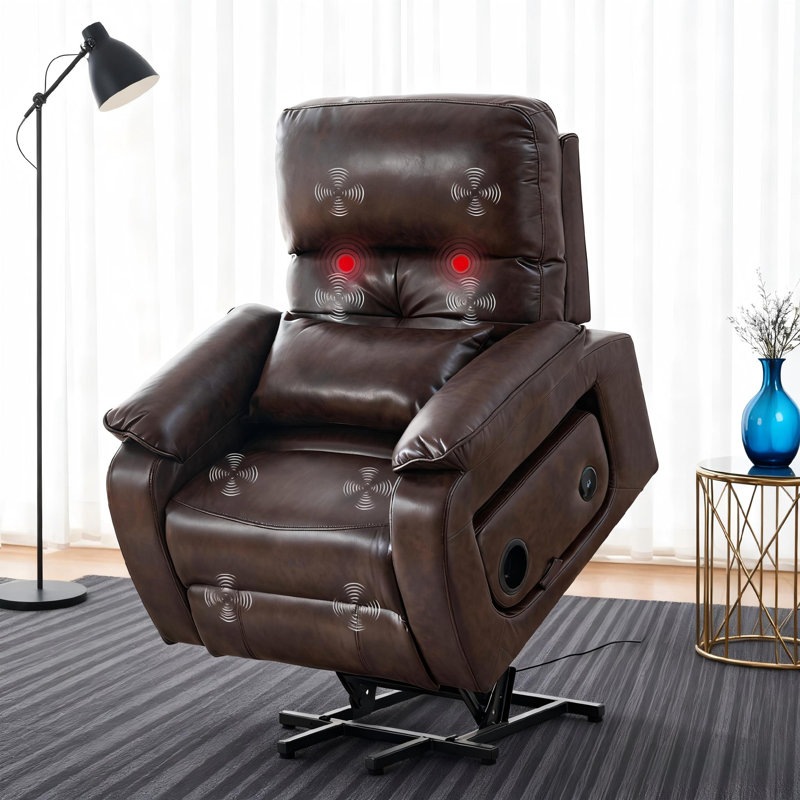 Fauteuil inclinable chauffant de 36 po avec 5 modes de massage, Brun