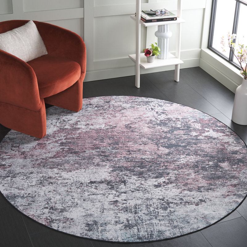Tapis Malibu 943 en prune / noir, Rond 6 pi
