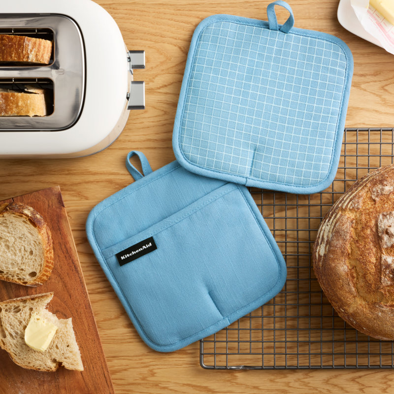 Ensemble de 2 poêles à casseroles de la série Gourmet de Kitchenaid, Velours bleu