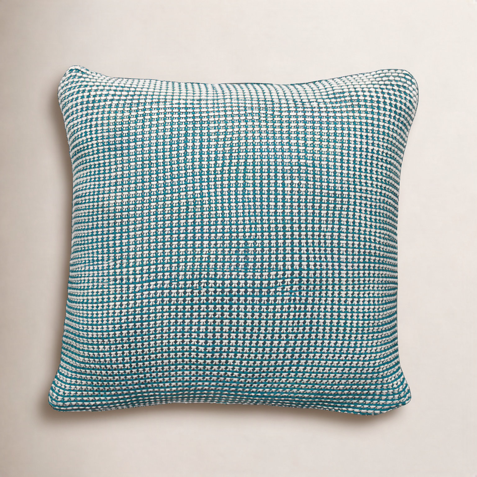 Cohen Geometric Cotton Throw Pillow, Peacock