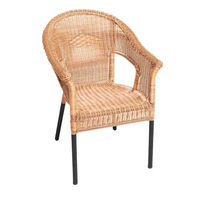 Obyrne Stacking Patio Dining Armchair, Natural
