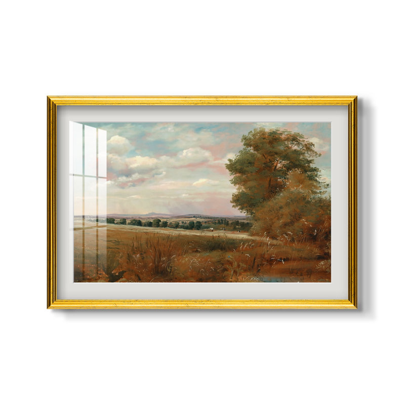 Paysage à Hampstead, avec Harrow au loin, vers 1849-1855 - John Constable - Estampe encadrée sur mesure, 16 po x 22 po