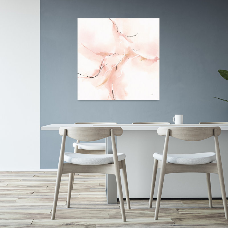 Marbre rose IV, art contemporain abstrait, H 32 po x l 32 po