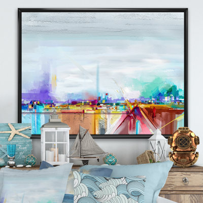 " Abstract Colorful Seascape V " Painting Print