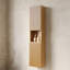 Armoire de salle de bain étroite de 59 po de hauteur - avec portes et tablettes en chêne pour petits espaces fixés au mur pour une utilisation durable