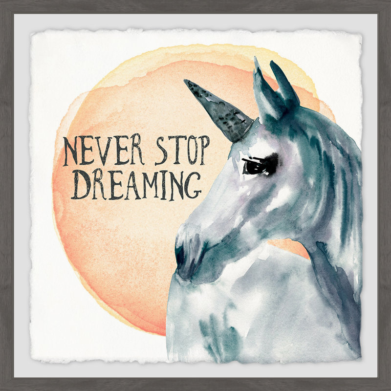«Never Stop Dreaming», reproduction encadrée, H 24 po x l 24 po x P 1,5 po, Encadré gris