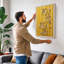 Daffodils Against Stripes Botanical - Wrapped Canvas-1722499368-1722499347