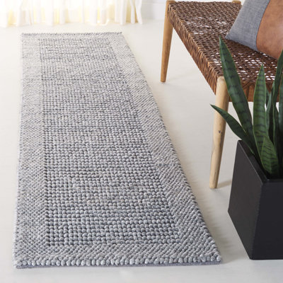 Natura Hand Woven Wool/Pet Wool/Cotton Solid Color Rug in Gray