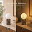 11.5" Modern Natural Brown Marble Table Lamp with Milky Glass Globe Shade-942038133