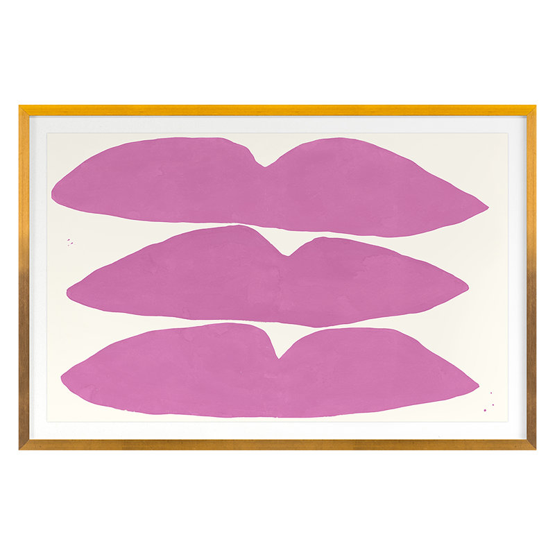 Three Print by Kate Roebuck, 34" H x 50" W, Gold Framed