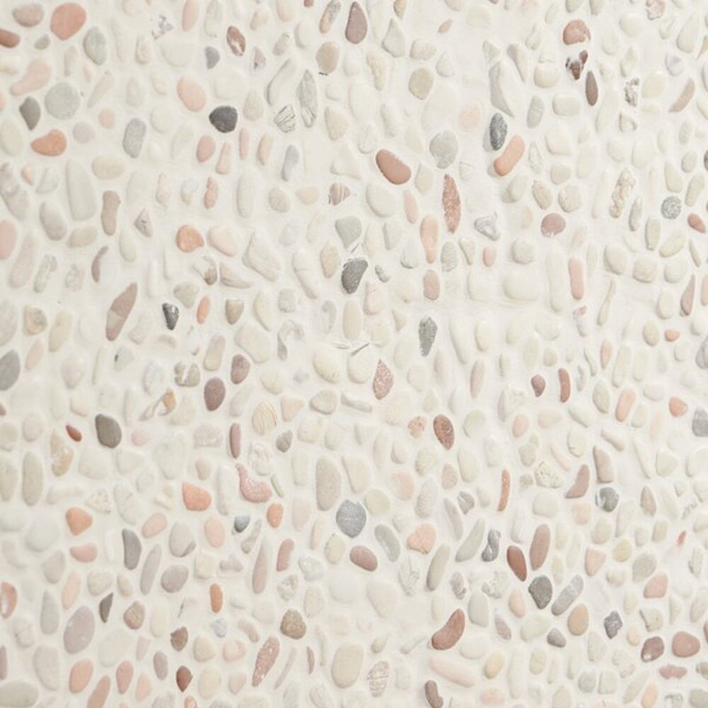 Nature Micro Lombok Pebble Mosaic Tile, Light Blend