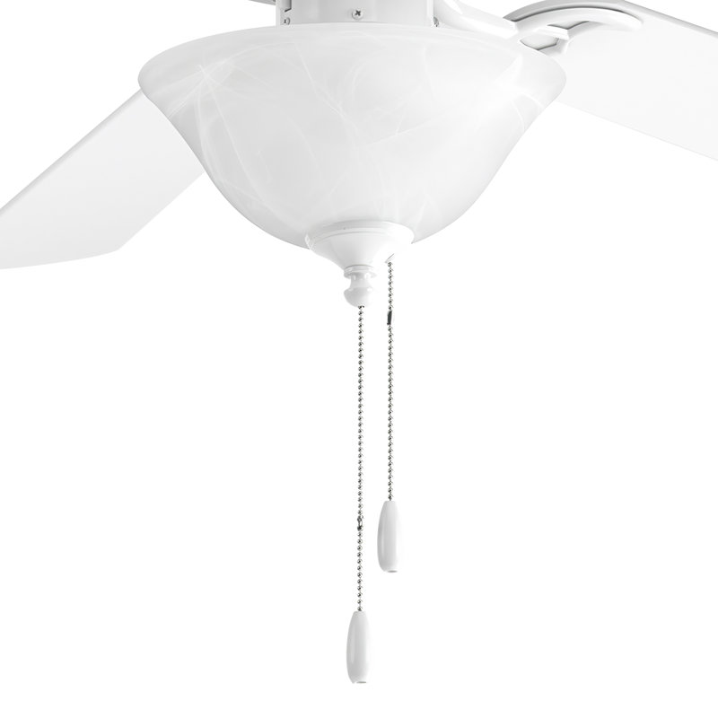 Ventilateur de plafond universel 2 lumières, Nickel brossé / Blanc