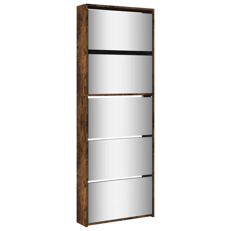4 Pair Flip Down Shoe Storage, Smoked Oak