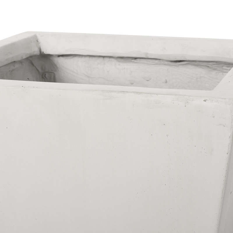 Jardinière en pierre de 13 po pour l'extérieur en blanc, Blanc