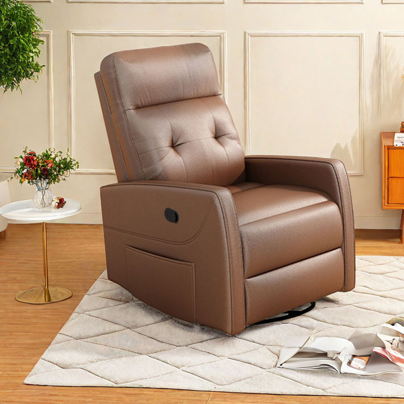Shimere Faux Leather Recliner, Coffee