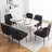 Dining Chairs,Mid Century Dining Chairs,Upholstered Faux Leather Dining Chairs with Back Pull Rod-261836128