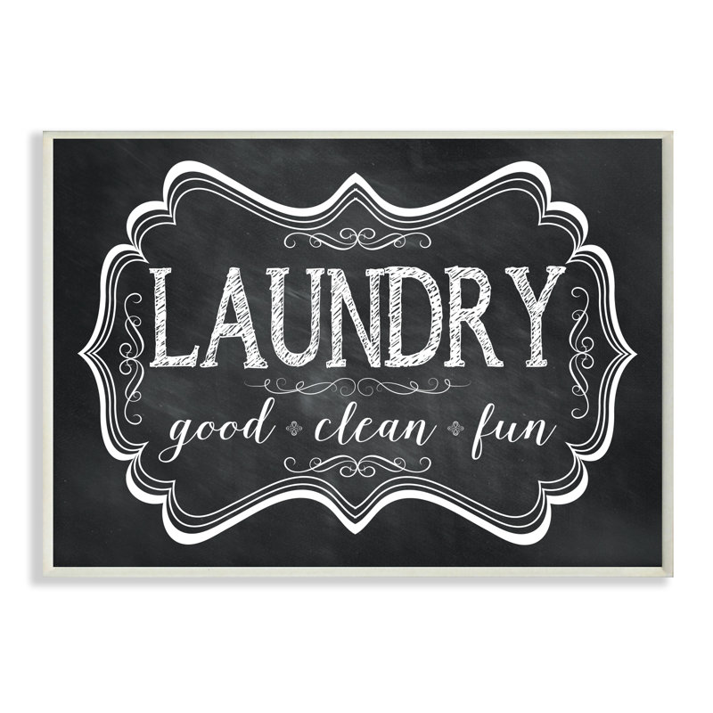 «Laundry Good Clean Fun Chalk Look», art textuel sur toile, 10 po x 15 po, Plaque murale