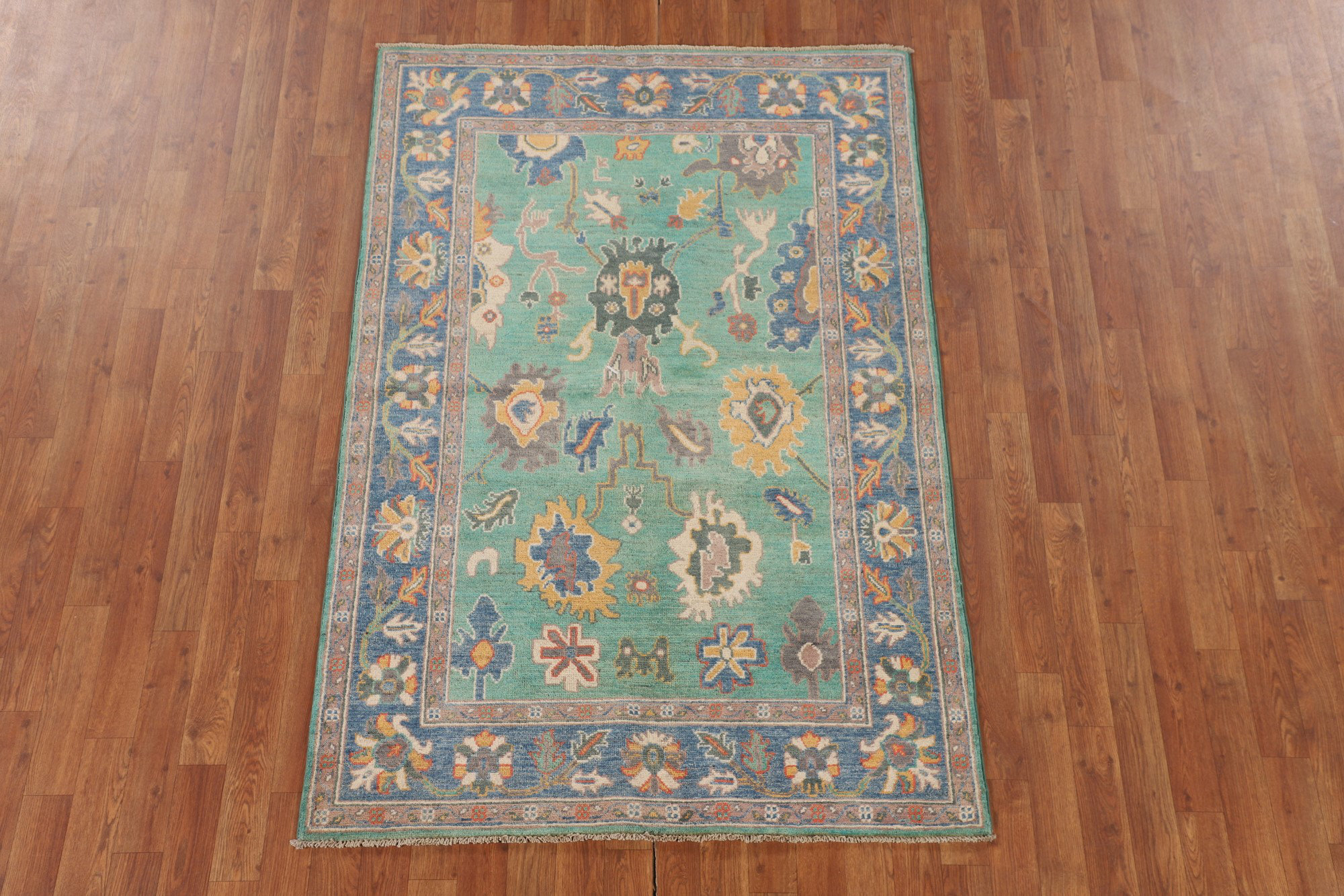 Bloomsbury Market Turquoise Green Kazak Oriental Accent Rug 4x6 | Wayfair