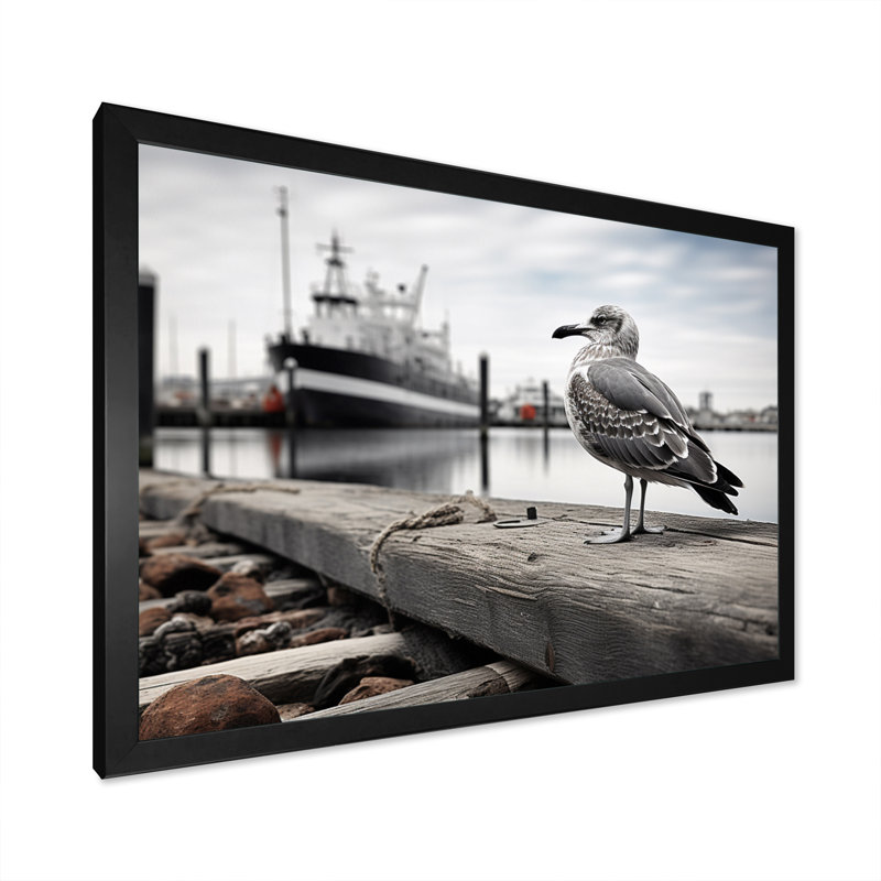 Port Port of Solitude I sur impression sur toile, H 12 po x l 20 po x P 1 po, Cadre photo noir