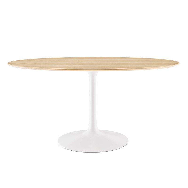 Lippa Round Artificial Marble Dining Table, White, Natural, 29.5"H x 60"L x 35.5"W