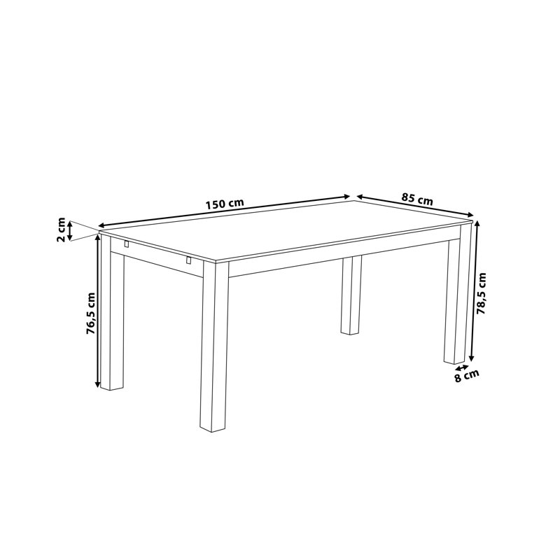 Maxima Oak Solid Wood Dining Table, Light Brown