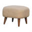 Repose-pieds carré en bois massif crème crème