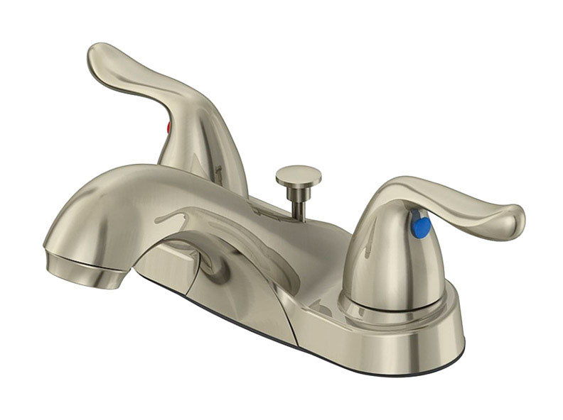 Robinet de salle de bain central à, Nickel brossé