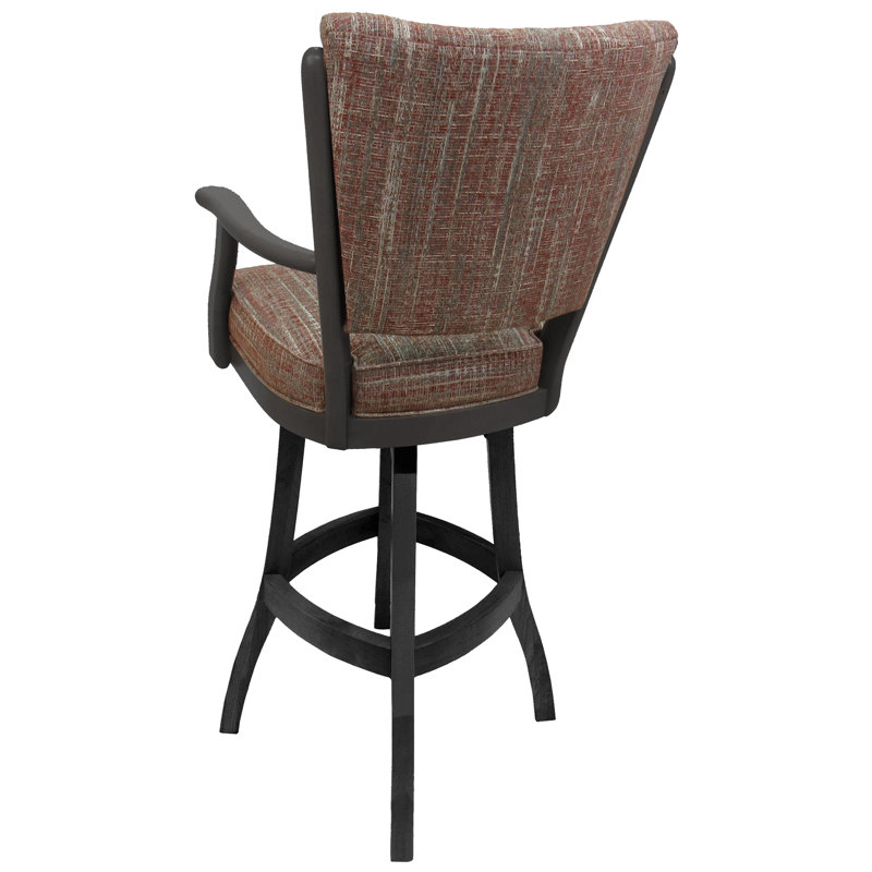 Très grand tabouret pivotant en bois Irminger, Red/Dark Gray Frame, Counter Stool (24" Seat Height)