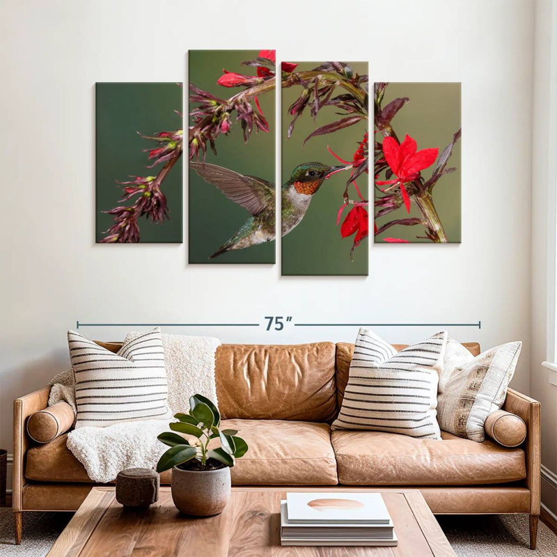Brampt Fluttering Hummingbird, 42" H x 68" W