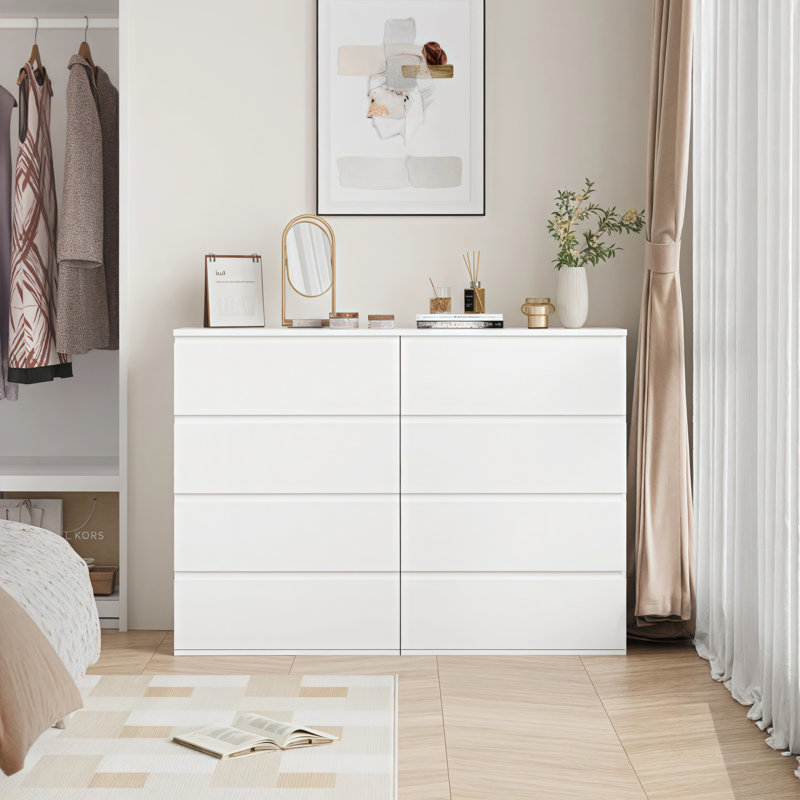 Ensemble de table de chevet 4 tiroirs, Blanc