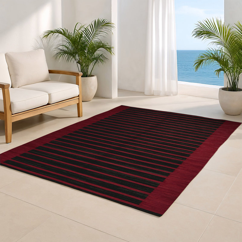 Tapis intérieur / extérieur brun HorizontalStripes, Rectangle 4pi x 6 pi