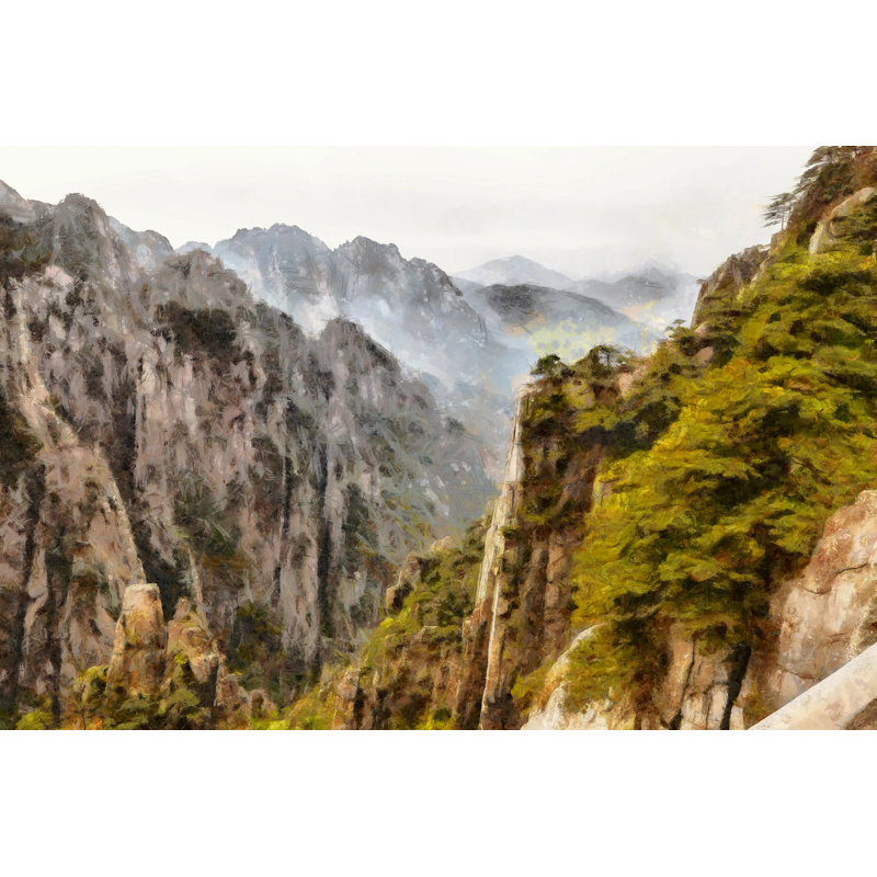 Painted Mountain Cliffs - Wrapped Canvas Art Prints, 61cm H x 91cm W x 3.8cm D