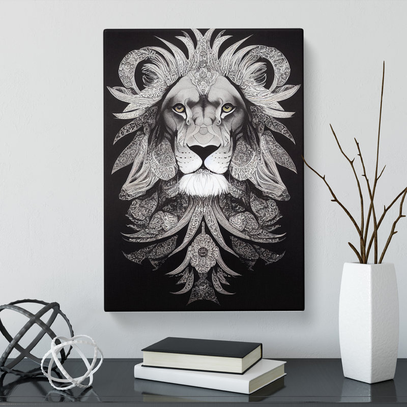 Lion Paisley - Wrapped Canvas, 50cm H x 35cm W x 3cm D