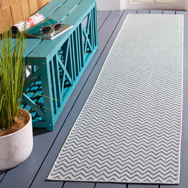 Tapis intérieur / extérieur Eckhart Performance Chevron, Tapis de couloir 2 pi x 9 pi