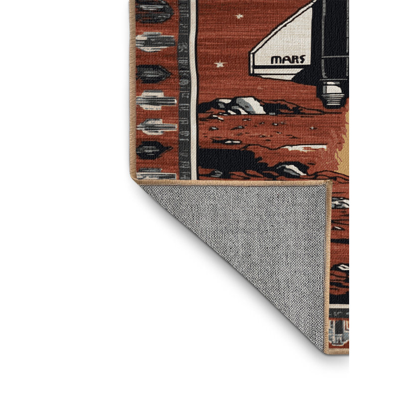 Tapis brun lavable à la machine, Rond 5 pi