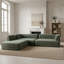 Canapé modulaire en forme de L de 115 po avec éponge et chaise longue entièrement compressée haute densité, ensemble de 3 pièces à assise profonde, faisant face à la droite et assemblé à la main, parfait pour le salon ou le salon-129037348