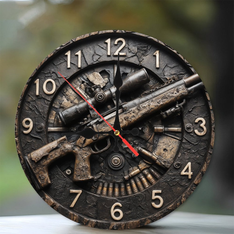Horloge avec fusil et munitions