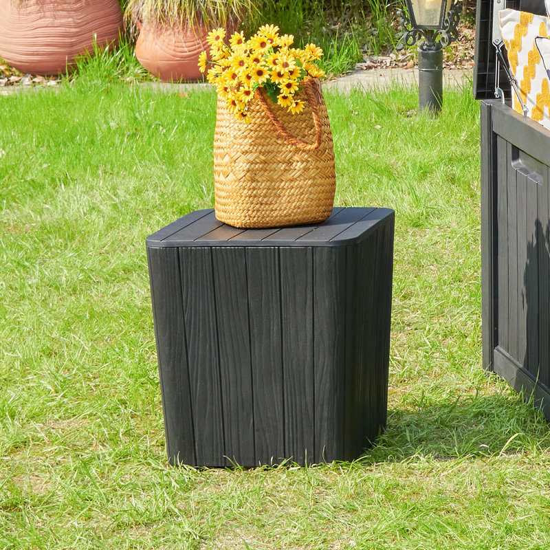 Table d'appoint d'extérieur 11,5 gallons, H 16,5 po x l 15,3 po x P 15,3 po