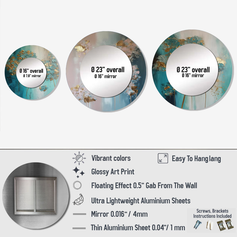 Ellouise Metal Round Mirror