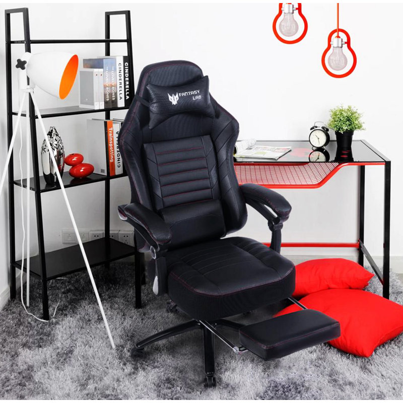 Fauteuil de jeu vidéo ergonomique réglable, Noir