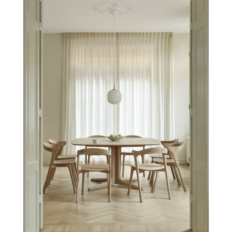 Corto Square Solid Oak Dining Table, Varnished Brown