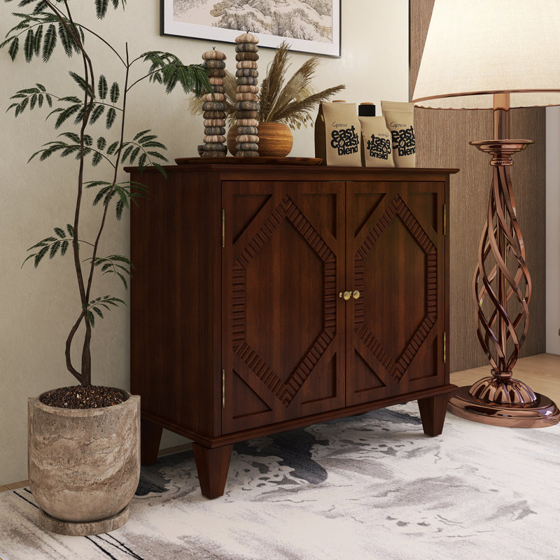 33.58 Inch Sideboard With Storage, Walnut