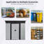 Remise de rangement extérieure en métal 6 pi x 5 pi avec portes coulissantes verrouillables et plaque transparente-121341576