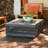 27.95" Square Magnesium Oxide Charcoal Wood Burning Outdoor Fire Pit Table With Lid