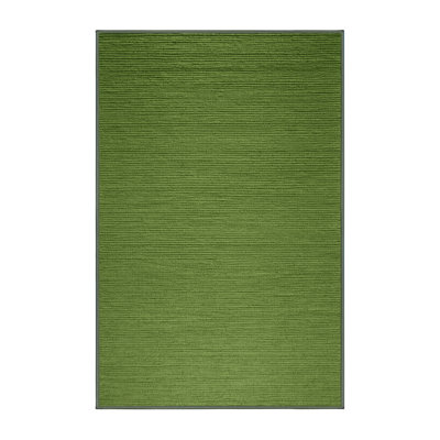 Machine Washable Solid Green Area Rug