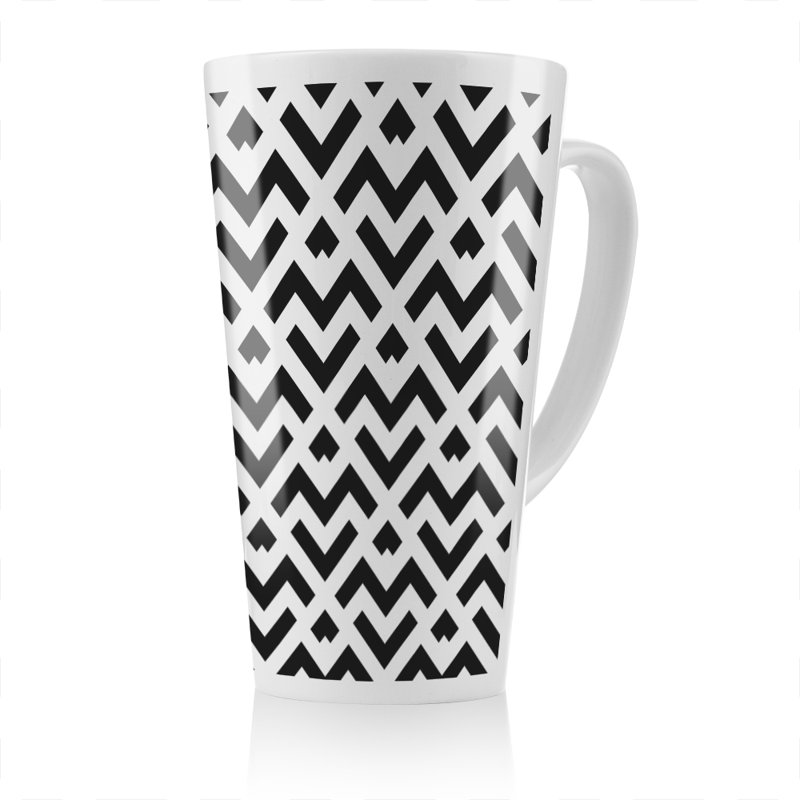 White Geometric Latte Mug