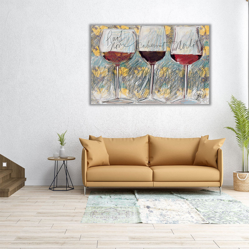 «Wine 3», reproduction d'art sur toile, H 16 po x l 24 po