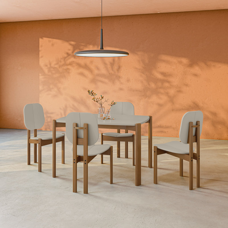 Ensemble de salle à manger 5 pièces Gales, Beige / beige / brun