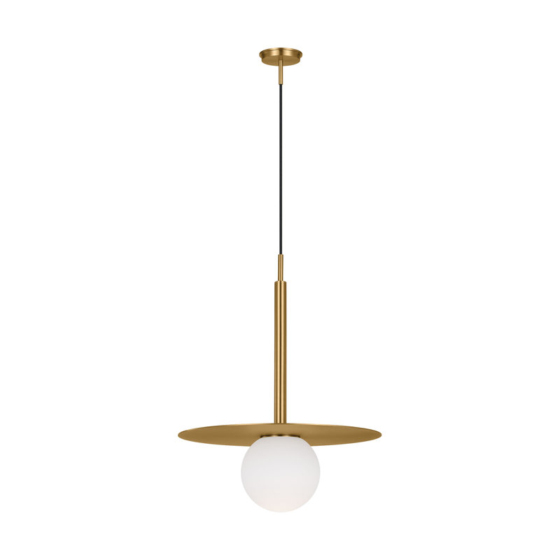 Burnished Brass and Glass Globe LED Pendant Light