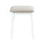 Meuble-lavabo moderne blanc avec 4 tiroirs, miroir à DEL Smart Touch et tabouret rembourré pour la chambre à coucher Mobilier de luxe: miroir de finition, décor de tiroirs